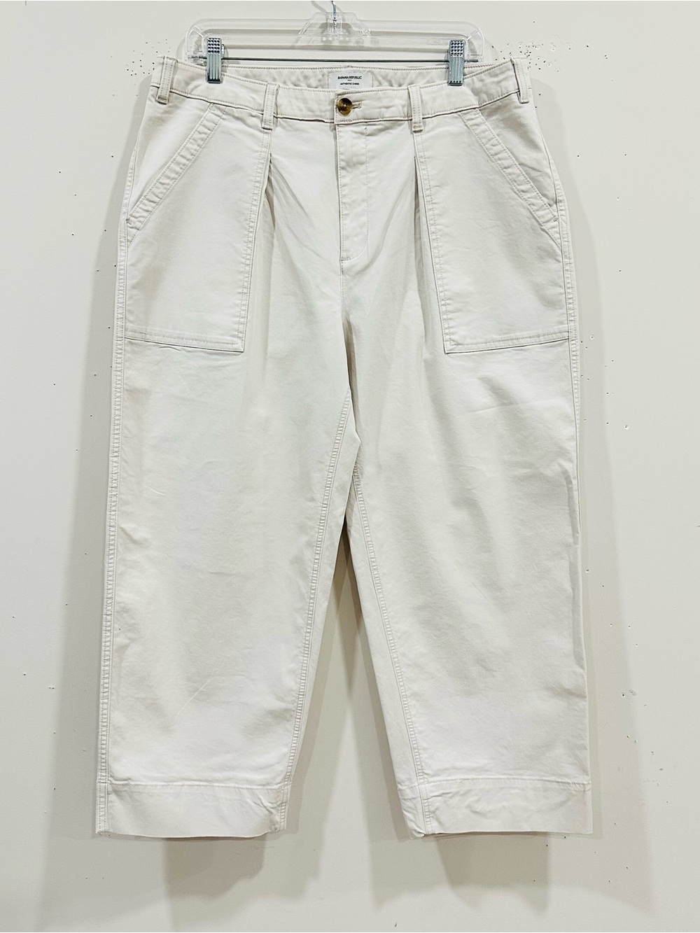 Banana Republic Authentic Chino Girlfriend Fit Cropped Pants Women Size 14 Ivory